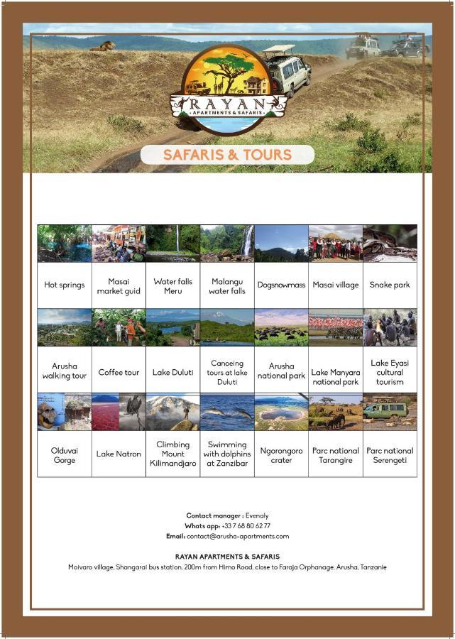 ארושה Rayan Apartments & Safaris מראה חיצוני תמונה