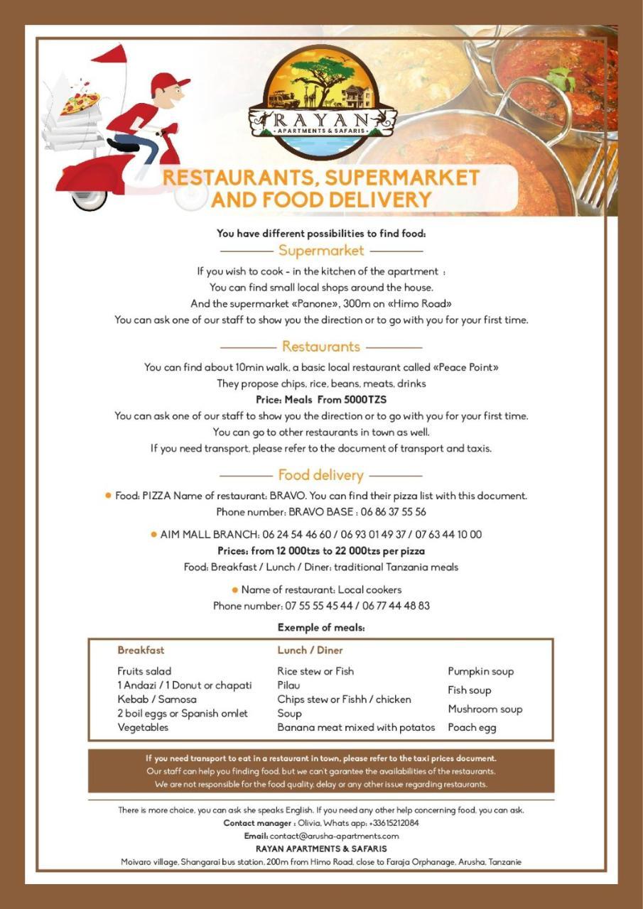 ארושה Rayan Apartments & Safaris מראה חיצוני תמונה